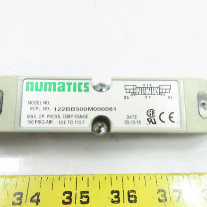 Numatics 122BB500M000061 24VDC Pneumatic Solenoid Directional Valve 150PSI