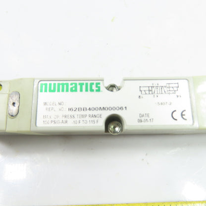 Numatics I62BB400M000061 Pmeumatic Solenoid Valve 24VDC 150PSIG