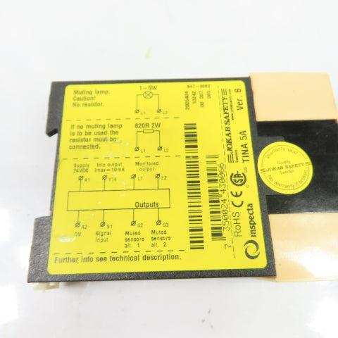 Jokab Safety 847-0002 TINA 5A Safety Relay Module 24VDC Ver B