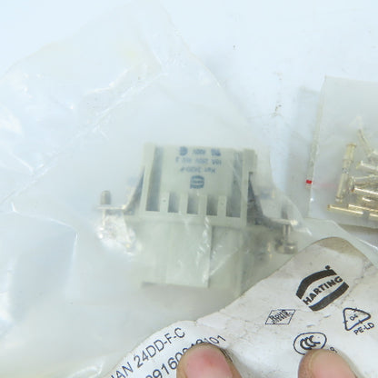 Harting 09160243101 HAN 24DD-F-C 24-Pin Connector Insert Hood & Cable Gland 250V