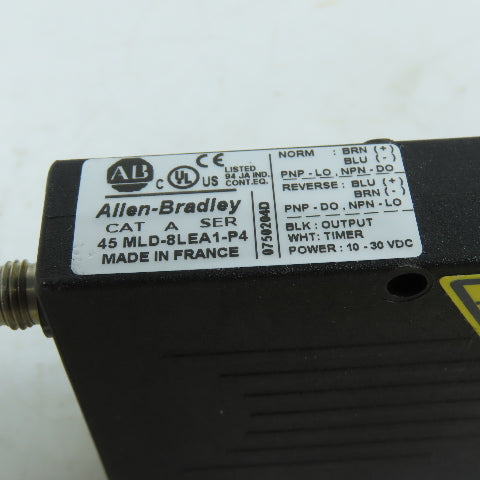 Allen-Bradley 45MLD-8LEA1-P4 Laser Diffuse Photoelectric Sensor 10-30VDC
