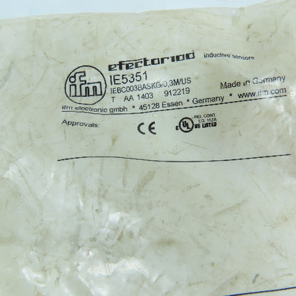 IFM IEBC003BASKG/0,3M/US IE5351 M8 Inductive Proximity Sensor 3mm Range 10-30VDC