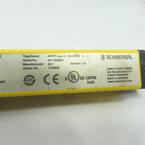 Schmersal 1216620 SLC440-R0570-14-01 Safety Light Curtain Receiver 24VDC 7.0m