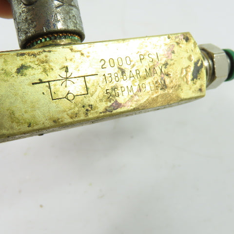 Parker F400B-11CH Hydraulic Flow Control Valve 2000 PSI 5GPM 1/4" NPT