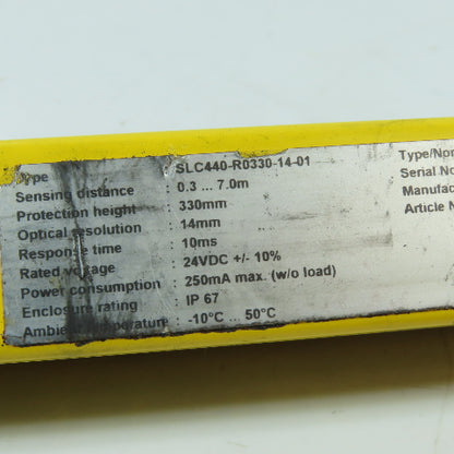 Schmersal SLC440-R0330-14-01 Safety Beam Light Curtain Receiver Missing End Cap