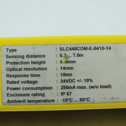 Schmersal SLC440COM-E-0410-14 Safety Beam Light Curtain Emitter Broken End Cap