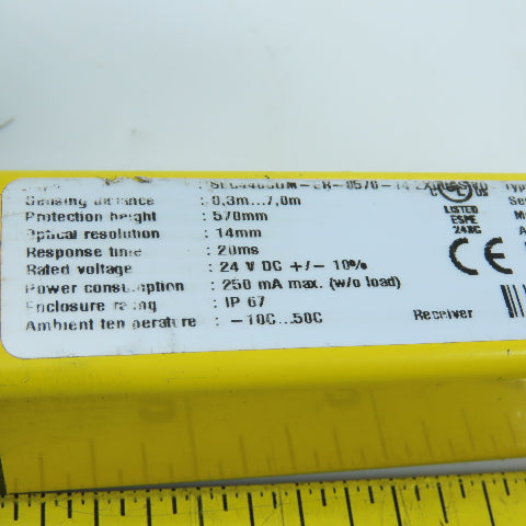 Schmersal SLC440COM-ER-0570-14 Safety Beam Light Curtain Receiver Missing Endcap