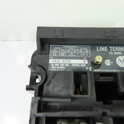 Allen-Bradley 1494V-DS60 60A 3-Pole Fusible Disconnect Switch 600VAC