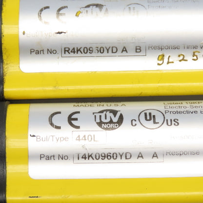 Allen-Bradley T4K0960YD 440L Safety Light Curtain Transmitter Receiver Pair