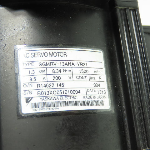 Yaskawa SGMRV-13ANA-YR21 13.Kw AC Servo Motor 200V 1500RPM