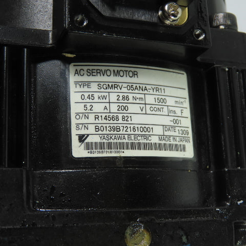 Yaskawa SGMRV-05ANA-YR11 0.45kW AC Servo Motor 1500RPM 200V