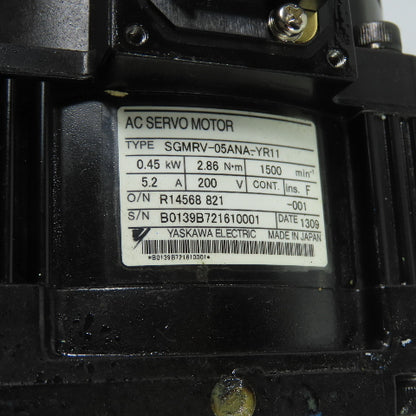 Yaskawa SGMRV-05ANA-YR11 0.45kW AC Servo Motor 1500RPM 200V