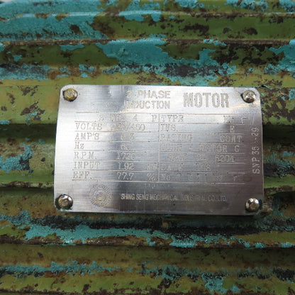Shing Seng 2HP AC Electric Motor 230/460V 3Ph 1720RPM