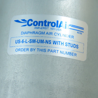 ControlAir US-6-L-SM-UM-NS WITH STUDS Diaphragm Air Cylinder w/Ball Bearing