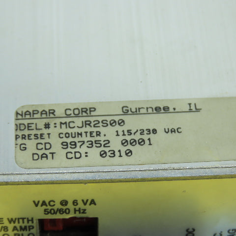 Dynapar MCJR2S00 5-Digit Multi-Function Preset Counter 115/230VAC