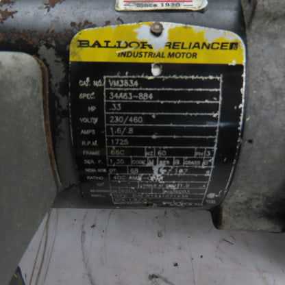 Boston Gear F842B-20S-B5 1/3HP AC Gear Motor 20:1 Ratio 86RPM 3Ph 230/460V