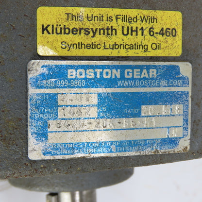 Boston Gear F842B-20K-B5-M1 20.548:1 Ratio Inline Gear Motor 3Ph 230/460V 1/2HP