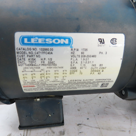 Boston Gear F842B-20K-B5-M1 20.548:1 Ratio Inline Gear Motor 3Ph 230/460V 1/2HP