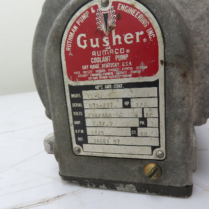 Gusher 34G61-97 TL-L 1/2HP Coolant Pump 230/460V 3Ph 1725RPM