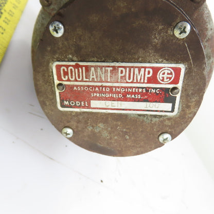 Associated Engineers CEN100 10052 1/4HP Centrifugal Coolant Pump 220/440V 3Ph