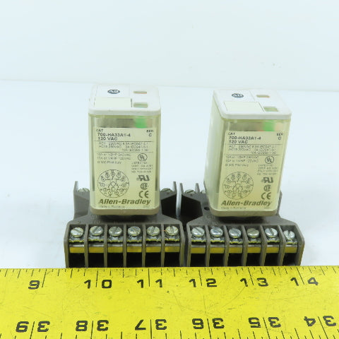 Allen-Bradley 700-HA33A1-4 3PDT General Purpose Relay w/ Socket Base 120VAC