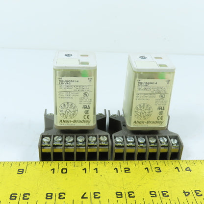 Allen-Bradley 700-HA33A1-4 3PDT General Purpose Relay w/ Socket Base 120VAC