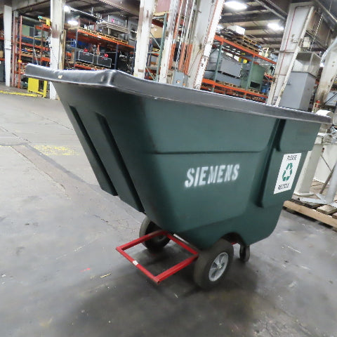 Rubbermaid No. 1314 1 Cubic Yard Commercial Plastic Hopper Tilt Truck 850Lbs.