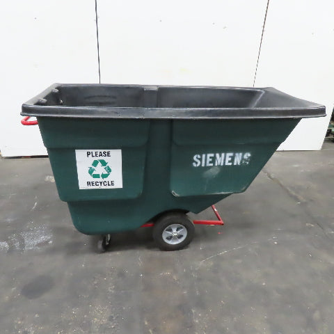 Rubbermaid No. 1314 1 Cubic Yard Commercial Plastic Hopper Tilt Truck 850Lbs.