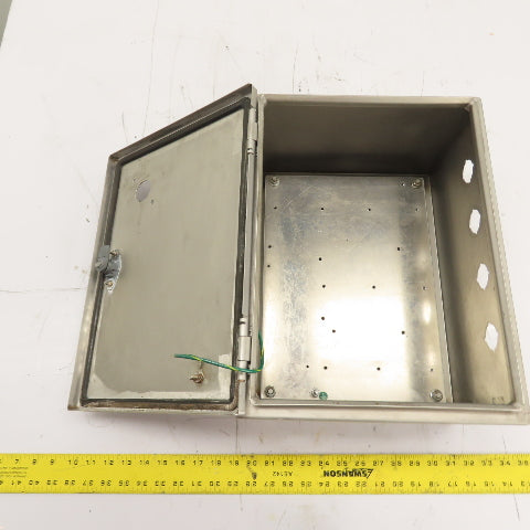 8" x 12" x 16" Stainless Steel Hinged Electrical Enclosure W/ Backplate