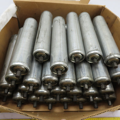 Galvanized Steel Gravity Conveyor Rollers 8-3/4" x 2" OD Lot Of 30