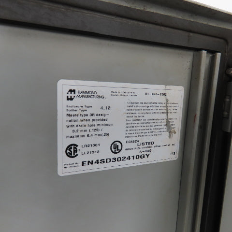 Hammond EN4SD302410GY NEMA 4 12 10" x 24" x 30" Electrical Enclosure W/Backplate