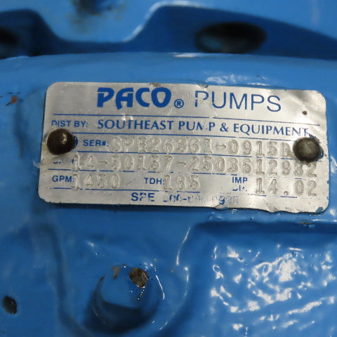Paco CEM4400T 100Hp Centrifugal Pump Package 1450GPM 185TDH 230/460V Tested