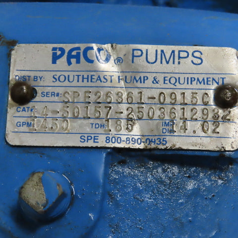 Paco CEM4400T 100Hp Centrifugal Pump Package 1450GPM 185TDH 230/460V Tested