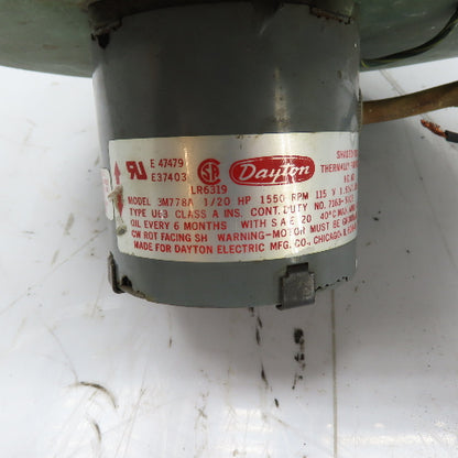 Dayton 3M778A 1/20HP Direct Drive Squirrel Cage Blower Fan 115V 1.95A 1550RPM