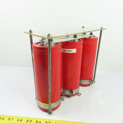 Mallory 7SE462X450X7L3PN Bank of 3 Electrolytic Capacitors 4600 MFD 450 VDC