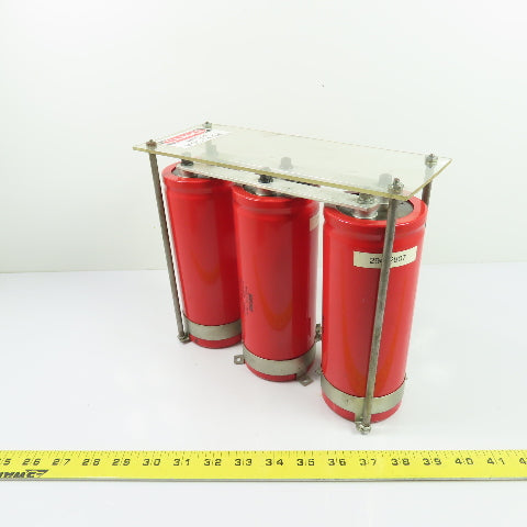 Mallory 7SE462X450X7L3PN Bank of 3 Electrolytic Capacitors 4600 MFD 450 VDC