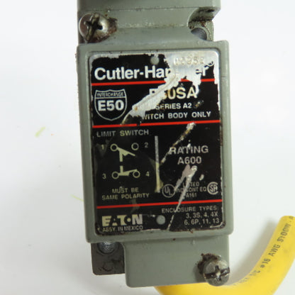 Cutler-Hammer E50SA Heavy Duty Limit Switch Body W/ E50DR1 Operating Head