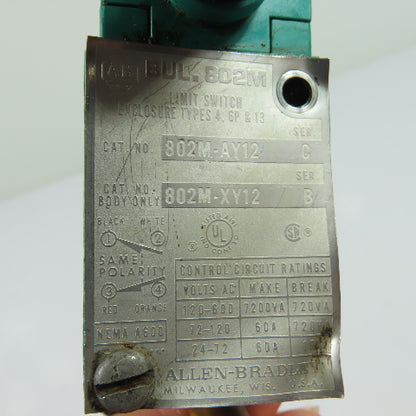 Allen-Bradley 802M-AY12 Bul. 802M Roller Lever Limit Switch