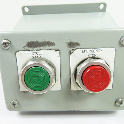 Allen-Bradley 2-Button Push Button Control Station Cycle Start Emergency Stop