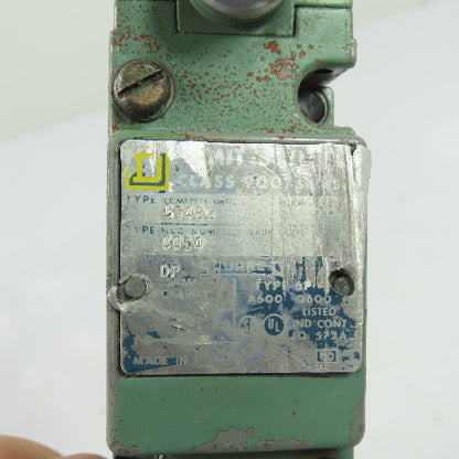 Square D 9007 C54B2 Class 9007 Roller Lever Limit Switch Ser A W/ 10° Head