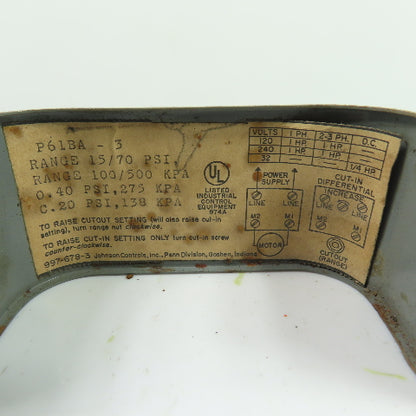 Penn P61BA-3 Pressure Switch 15/70 PSI 120/240V 1HP