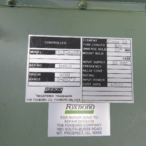 Foxboro 43AP-FA42N 43AP Pneumatic Indicating Controller 0-250°F 20 PSI
