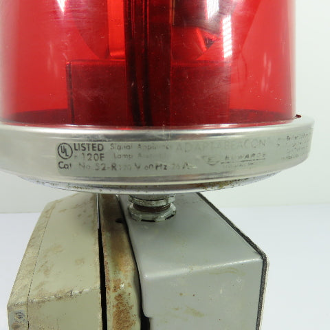 Edwards 52-R AdaptaBeacon Flashing Warning Light Red W/ 874-N5 Horn 120V 1Ph