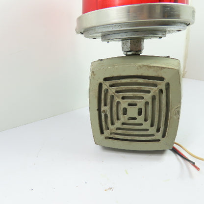 Edwards 52-R AdaptaBeacon Flashing Warning Light Red W/ 874-N5 Horn 120V 1Ph