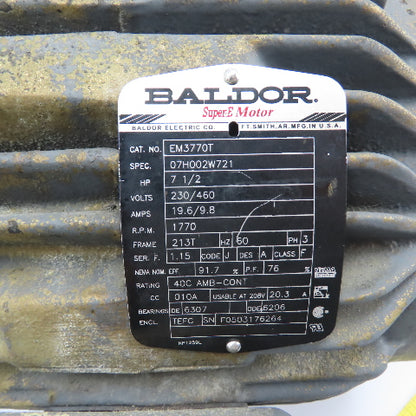 Baldor EM3770T 7-1/2HP Electric Motor 230/460V 3Ph 213T Frame 1770RPM