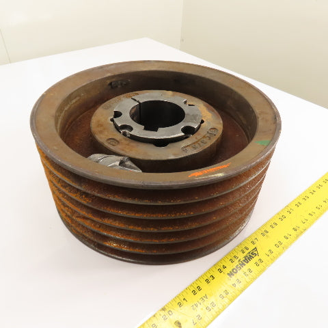 SPC 375 6 6-Groove V-Belt Pulley Sheave 15-1/8" OD x 6-3/8" W W/ TL-4040-3-5/8"