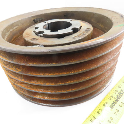 SPC 375 6 6-Groove V-Belt Pulley Sheave 15-1/8" OD x 6-3/8" W W/ TL-4040-3-5/8"