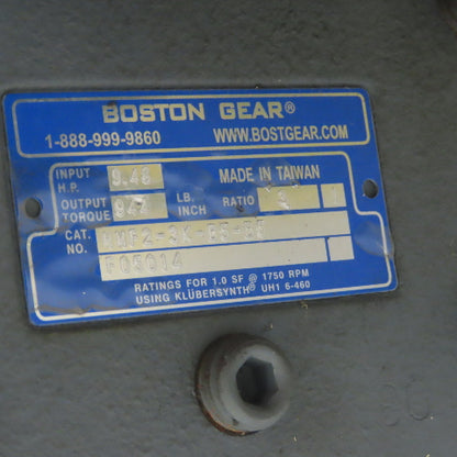 Boston Gear HMF2-3K-B5-B5 F721-30-B5-G Gear Motor 1/2HP 230/460V 3Ph 19.38RPM