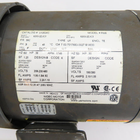 Boston Gear HMF2-3K-B5-B5 F721-30-B5-G Gear Motor 1/2HP 230/460V 3Ph 19.38RPM