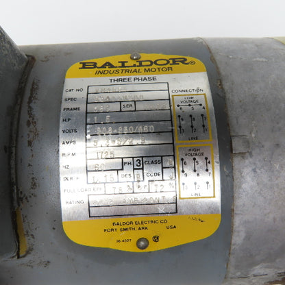 Grove Gear 260 1.5HP 57.5RPM 30:1 Right Angle Gearmotor 208-230/460V 3Ph
